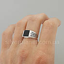 Чоловіча срібна печатка з оніксом 124 20.5, фото 7