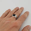 Чоловіча срібна печатка з оніксом 124 20.5, фото 9