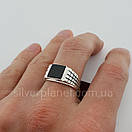 Чоловіча срібна печатка з оніксом 124 20.5, фото 2