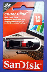 Флешка SanDisk Cruzer Glide 16Gb Black/Red USB 3.0