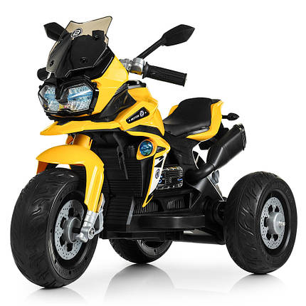 Дитячий електромотоцикл триколісний Bambi M 4117EL-6 жовтий, фото 1