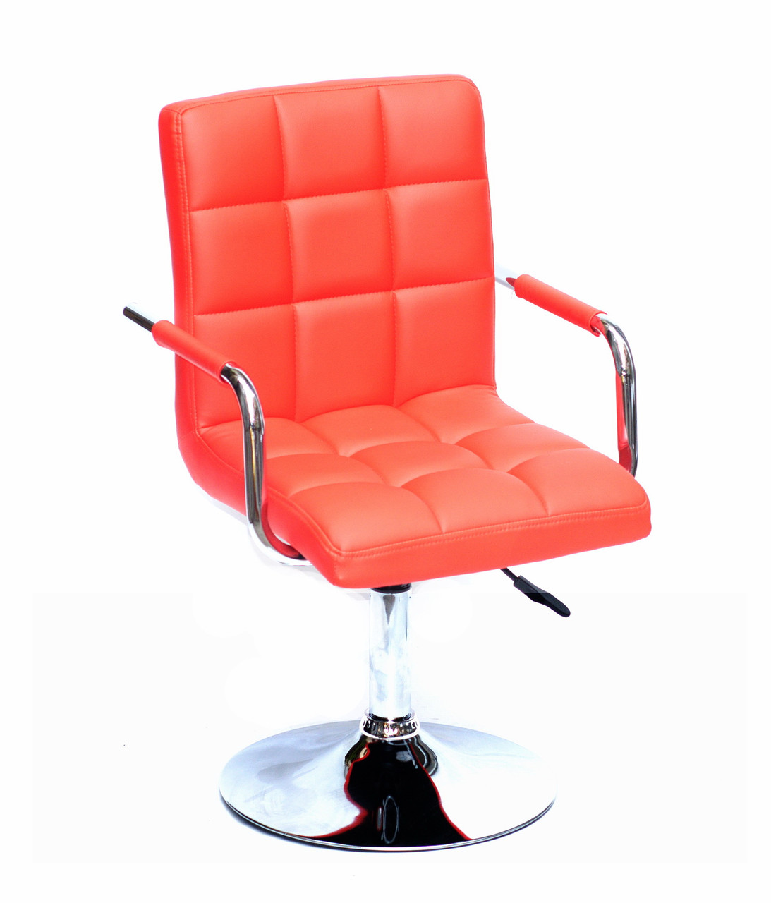 Кресло парикмахера Augusto (Августо) CH-BASE красное экокожа на диске с подлокотниками - фото 1 - id-p1182091895