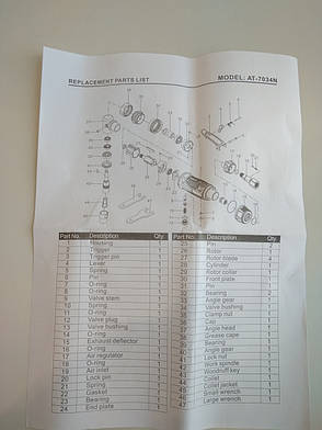 Пневматична кутова зачисна машина (композитний корпус, 20000об/хв) AT-7034N AIRKRAFT, фото 4