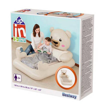 Дитяча надувна велюр-ліжко Bestway Ведмедик Teddy 67712, фото 4