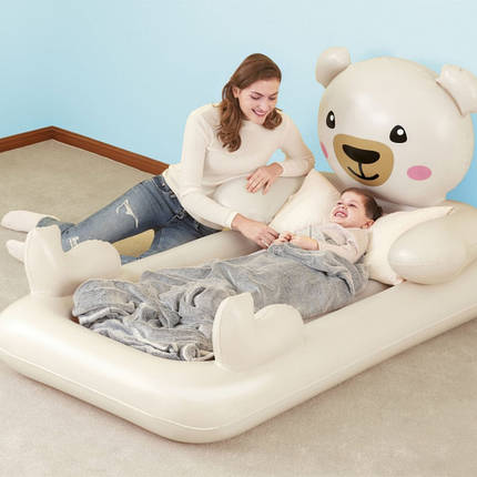 Дитяча надувна велюр-ліжко Bestway Ведмедик Teddy 67712, фото 3