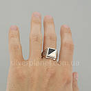 Чоловіча срібна печатка з золотом і оніксом 128з 21 розмір, фото 7