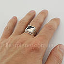 Чоловіча срібна печатка з золотом і оніксом 128з 20 розмір, фото 9