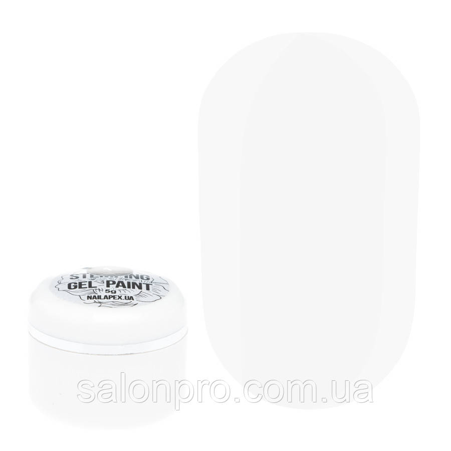 Nailapex Stamping Gel Paint - гель-фарба для стемпінгу №1 біла, 5 мл