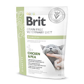 Brit GF Veterinary Diet Diabetes сухий корм для котів у разі цукрового діабету (курка) 400 г
