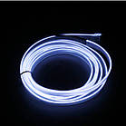 Біла Холодний неон EL лента, 1,2,3,4 м. Декоративне підсвічування салону, прикраса інтер'єру. 3В,5В,12В
