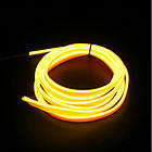 Жовта Холодний неон, Неонова стрічка, довжина 1,2,3,4 м. Декоративна підсвітка, прикраса інтер'єру. 5В і 12В