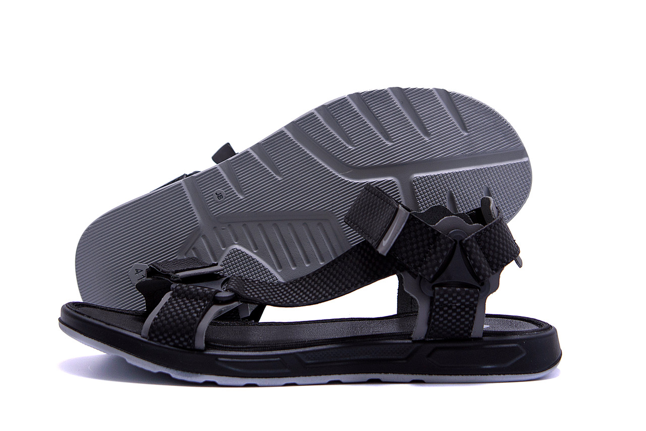 Чоловічі шкіряні сандалі Nike Track Black, фото 1