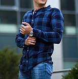 Сорочка чоловіча в карту синій котон Київ, фото 3