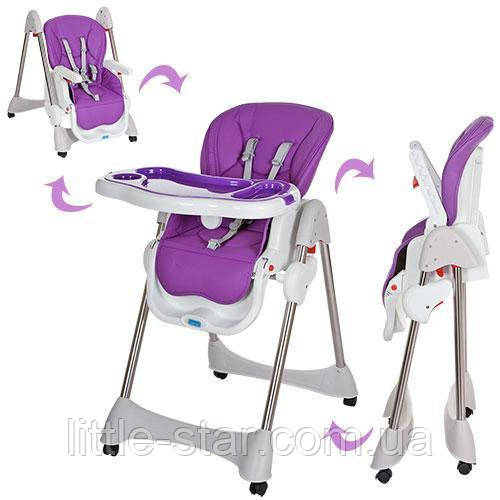 Дитячий стільчик-трансформер для годування M 3216-2-9, фіолетовий