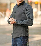 Сорочка чоловіча однотонна котон сіра Київ, фото 4