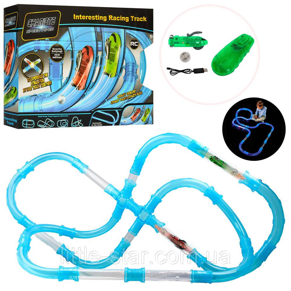 Аеротрек трубопровідний акумуляторний, 2 машинки, 72 деталі, радіокерування