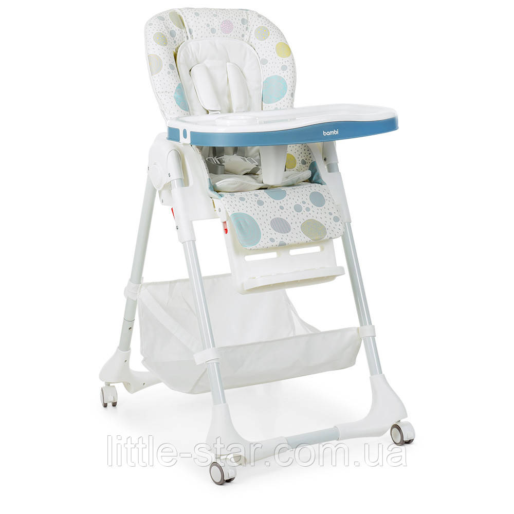 Дитячий стільчик-трансформер для годування M 3822-6, синій з колами