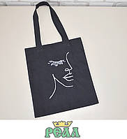 Екосумка чорна з вишивкою