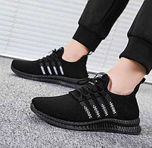 Легкі чоловічі кросівки кеди зі смужками, 40 - 44, фото 3