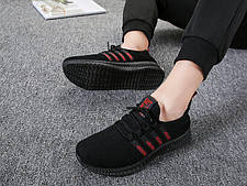 Легкі чоловічі кросівки кеди зі смужками, 40 - 44, фото 2