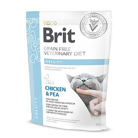 Brit GF Veterinary Diet Obesity сухий корм для кішок для зниження ваги (курка) 400 г