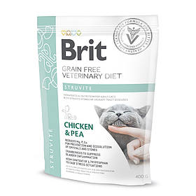 Brit GF Veterinary Diet Struvite сухий корм для котів у разі захворювань сечовивідних шляхів (курка) 400 г