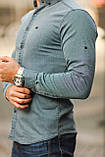 Сорочка джинсова чоловіча однотонна котон сіра Київ, фото 2