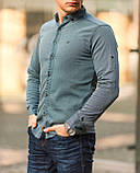 Сорочка джинсова чоловіча однотонна котон сіра Київ, фото 5