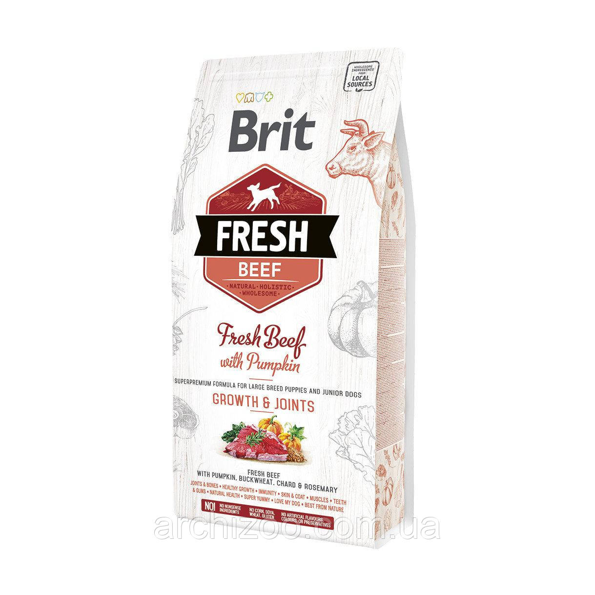 Brit Fresh Beef With Pumpkin Puppy Large 12 кг - корм для цуценят великих порід