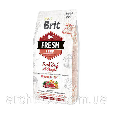 Brit Fresh Beef With Pumpkin Puppy Large 12 кг - корм для цуценят великих порід, фото 2