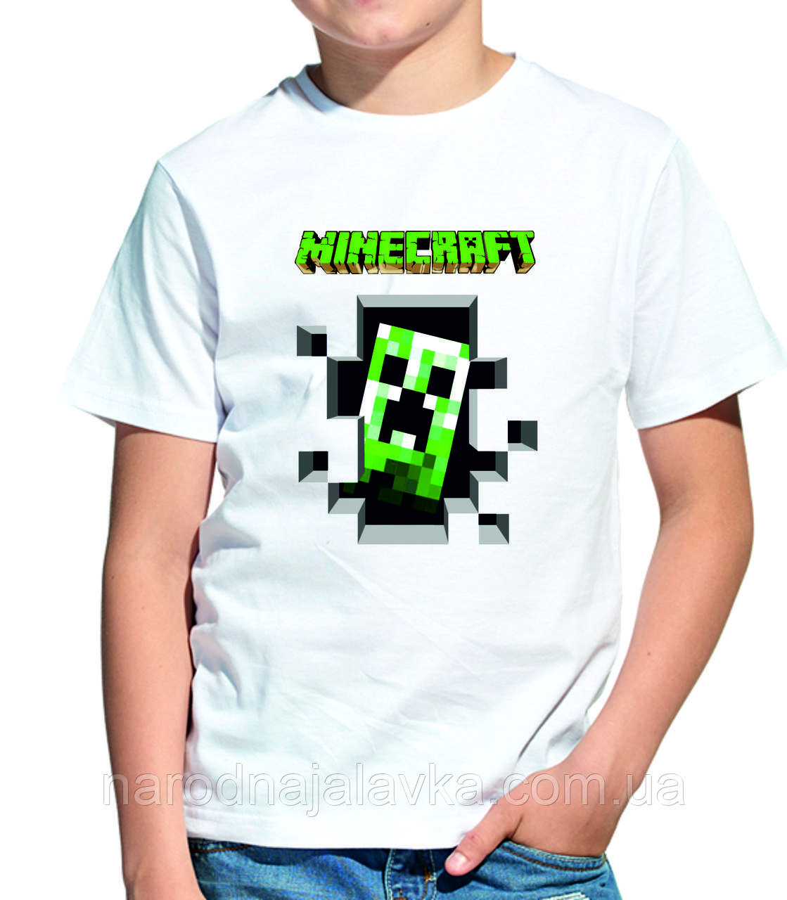 Футболка Майнкрафт Кріпер (Minecraft) (на хлопчика або дівчинку). Чудова якість.