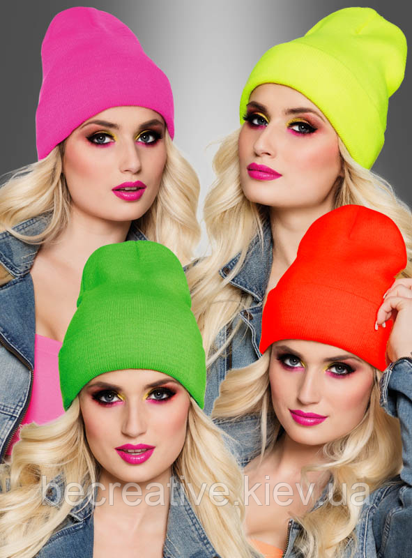 Рожева шапка в неонових тонах