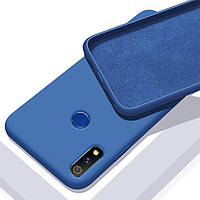 Silicone case Realme 3 Pro (с микрофиброй) Синий