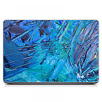 Декоративная наклейка на ноутбук 13.3"-17.3 400x260 мм Синие мазки краски Матовая, наклейки на ноут виниловые