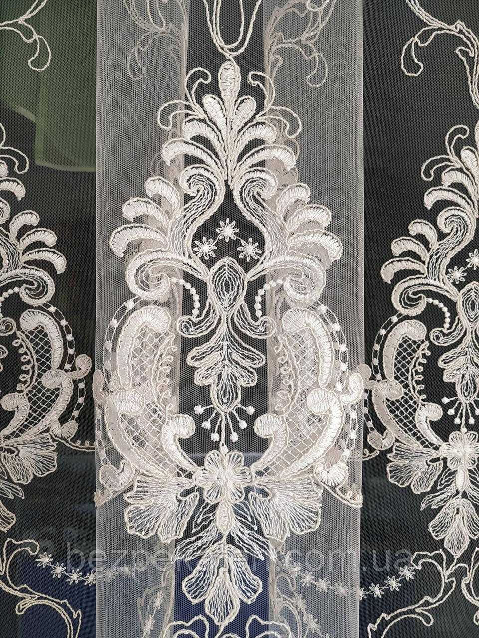 Шикарный Молочный Тюль для Зала, Спальни. Красивая Турецкая Тюль. Фатин ...