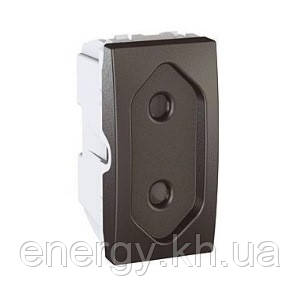 Розетка без заземления с защитными шторками (1 модуль), графит. Unica Top MGU3.031.12