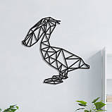 Декоративна дерев'яна картина абстрактна модульна полігональна панно "Pelican / Пелікан", фото 2