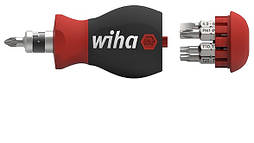 Викрутка укорочена 7 подвійних бітів з тримачем біт Stubby SoftFinish Wiha 43613