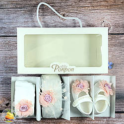 Пінетки, пов'язка і колготки для малюка Розмір: від 3 до 6 місяців (20346-1)