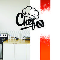 Декоративная деревянная картина абстрактная модульная полигональная Панно "Шеф / Chef"