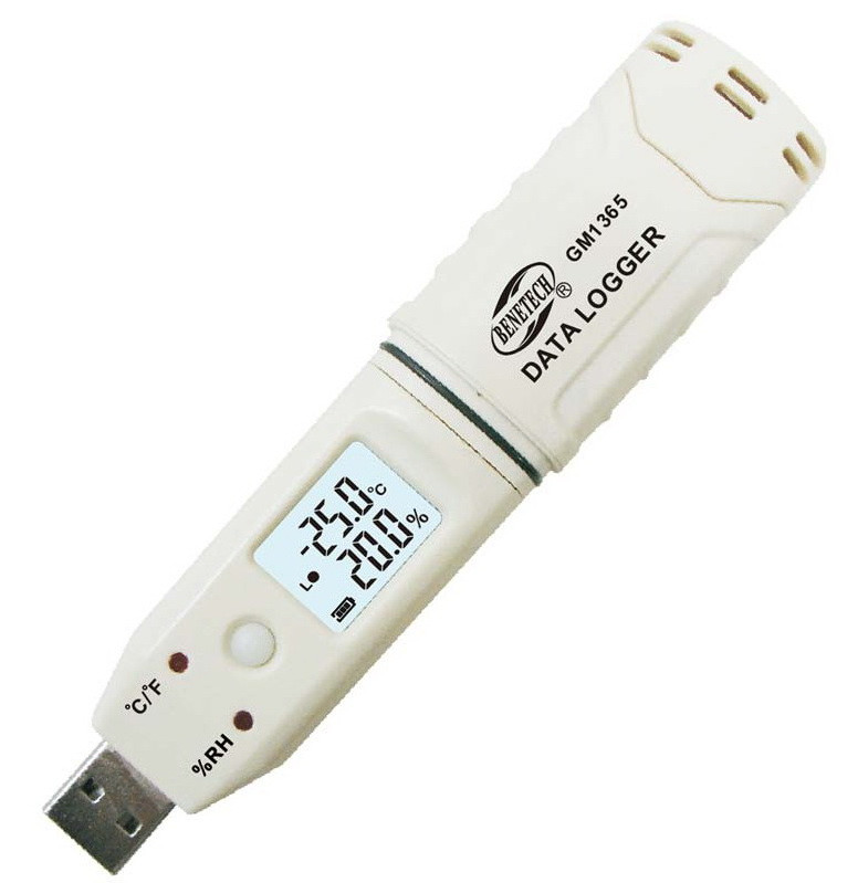 Реєстратор вологості і температури, Даталогер USB, 0-100%, -30-80°C BENETECH GM1365