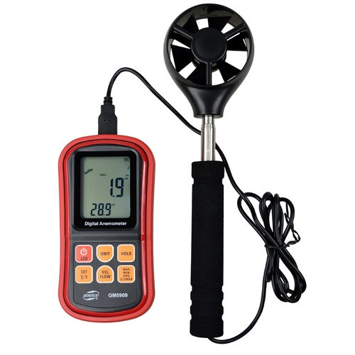 Анемометр вимірювач потоку повітря 0,3-45 м/с, 0-45°C BENETECH GM8909