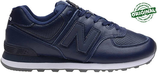 Кросовки шкіряні New Balance чоловічі 574SNU синій, фото 1