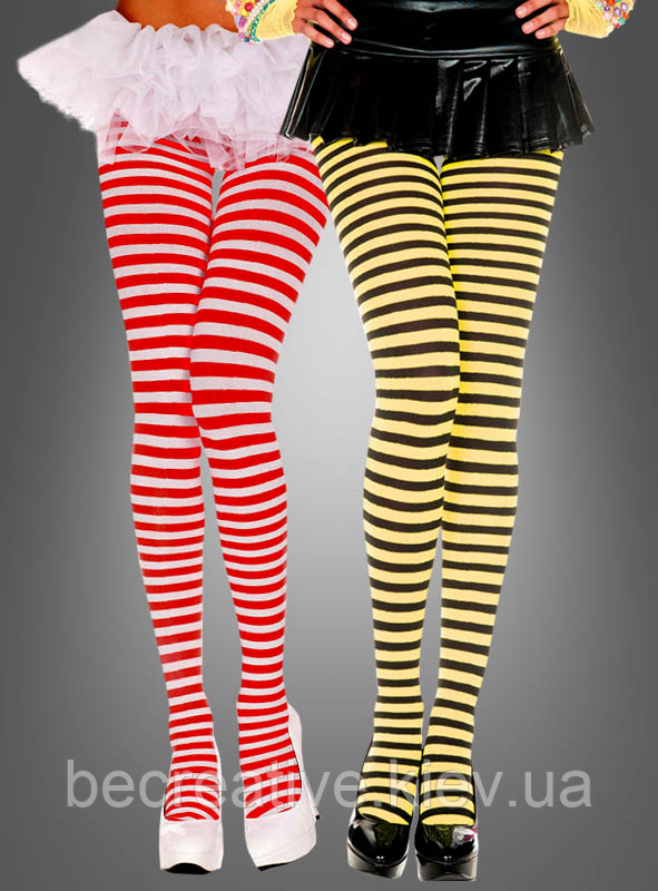 Жовто-чорні смугасті кольорові жіночі колготи (розмір 36-40), фото 1
