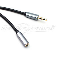 Аудио кабель удлинитель AUX 3.5 mm jack (премиум качество), 1 м