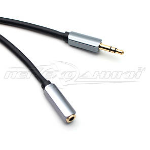 Аудіокабель подовжувач AUX 3.5 mm jack (преміум якість), 1.8 м, фото 1
