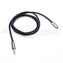 Аудіо кабель подовжувач AUX 3.5 mm jack (преміум якість), 1.8 м, фото 3