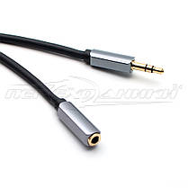 Аудіо кабель подовжувач AUX 3.5 mm jack (преміум якість), 1.8 м, фото 2