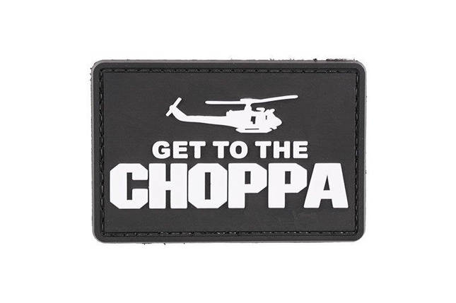Нашивка 3D - Get to the Choppa - czarna [GFC Tactical] (для страйкболу), фото 1