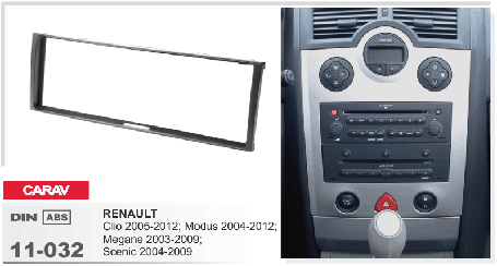 Рамка перехідна Carav 11-032 Renault Clio 05-12, Megan 03-09, Scenic 04-09 1DIN, фото 2